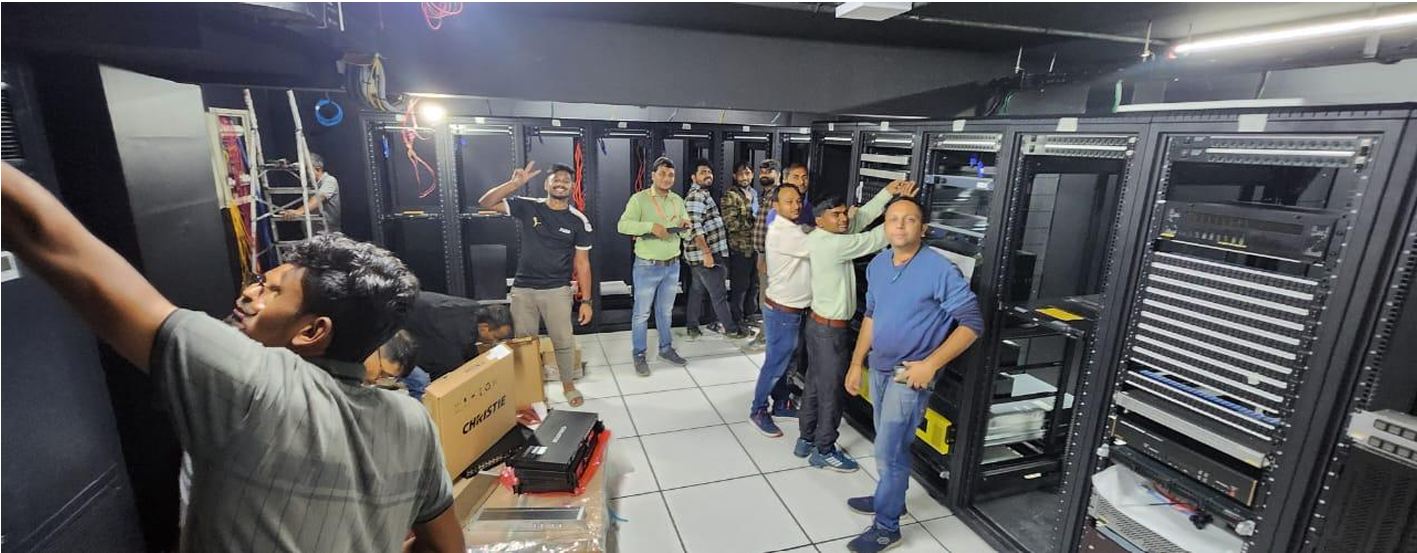 Ekhon TV broadcast installation team